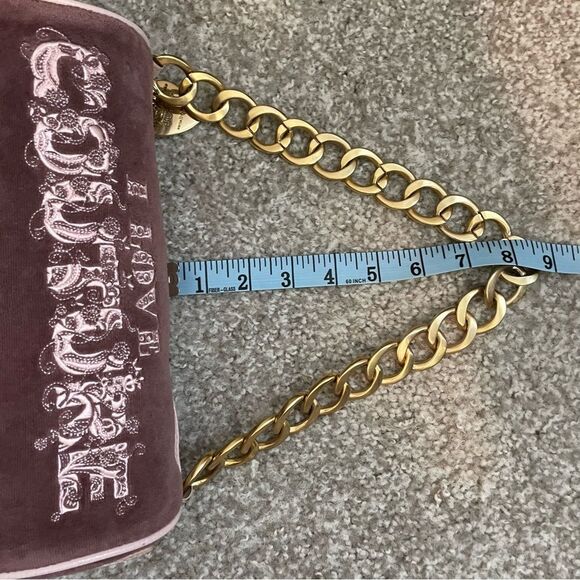 Y2K Vintage juicy couture velour purple and pink barrel shoulder bag - Picture 2 of 12